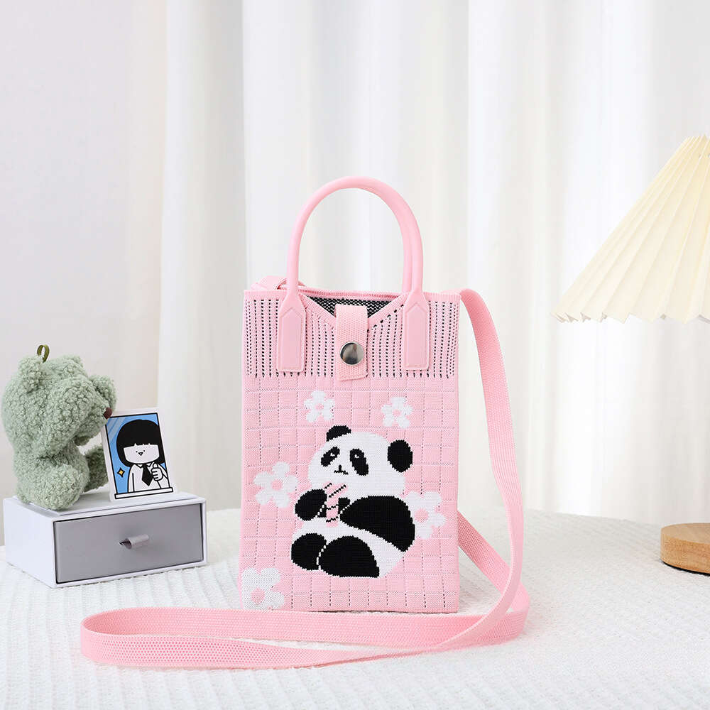 Unisex Crossbody/Shoulder Bag - Panda Grandpa Style, Small Cylinder Bag with Chain, Multiple Prints, Magnetic Closure, Ready to Ship