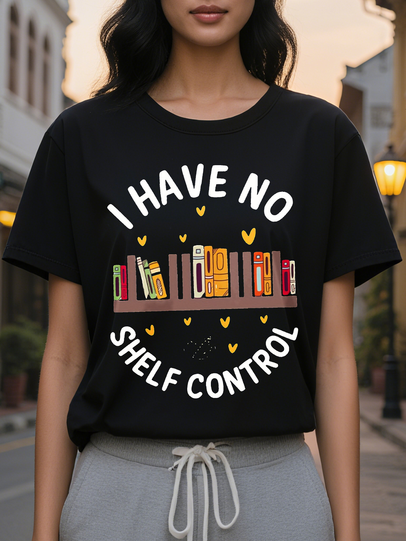 Effortless Chic All Season Alphabet Print Crew Neck Tee for Women Stylish Comfy Easy Care