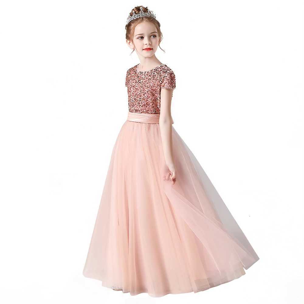 Dideyttawl Customized Sequin Flower Girl Dress For Wedding Party Tulle Puffy Skirt Girl Birthday Pageant Gown Junior Bridesmaid Z250904