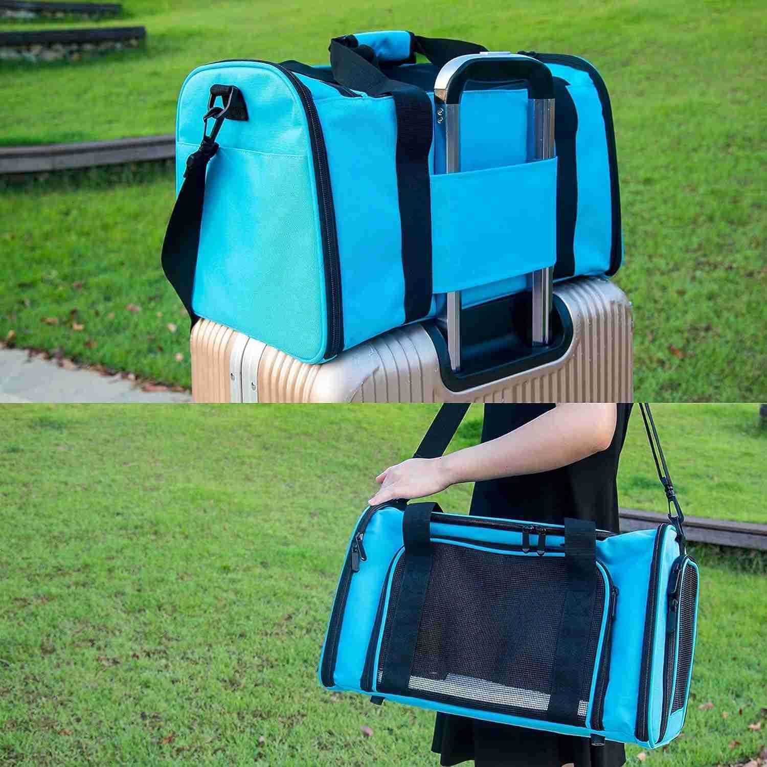 Soft Sided Carrier for Small Medium Cats DogsTSA Airline Approved Collapsible Travel Pet Carrier Medium PinkW250904