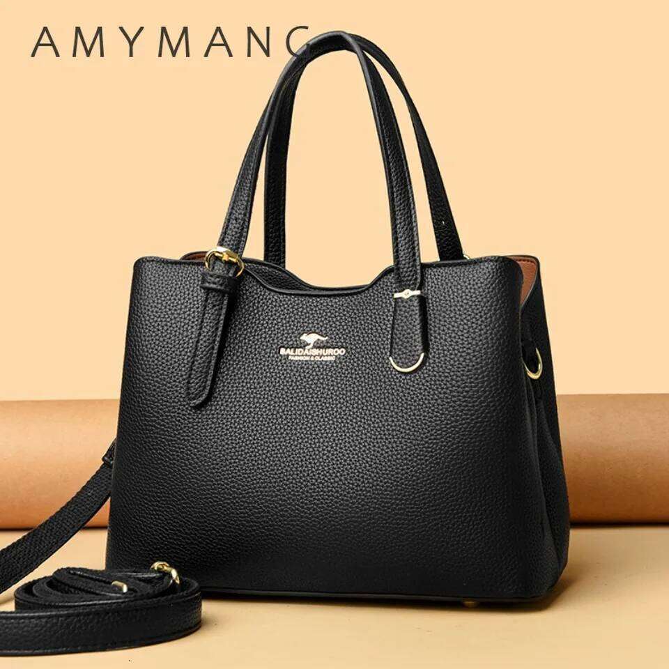 3 Layers Genuine High Quality Pu Leather Casual Tote Handbags Designer Shoulder Crossbody Bags for Women Sac