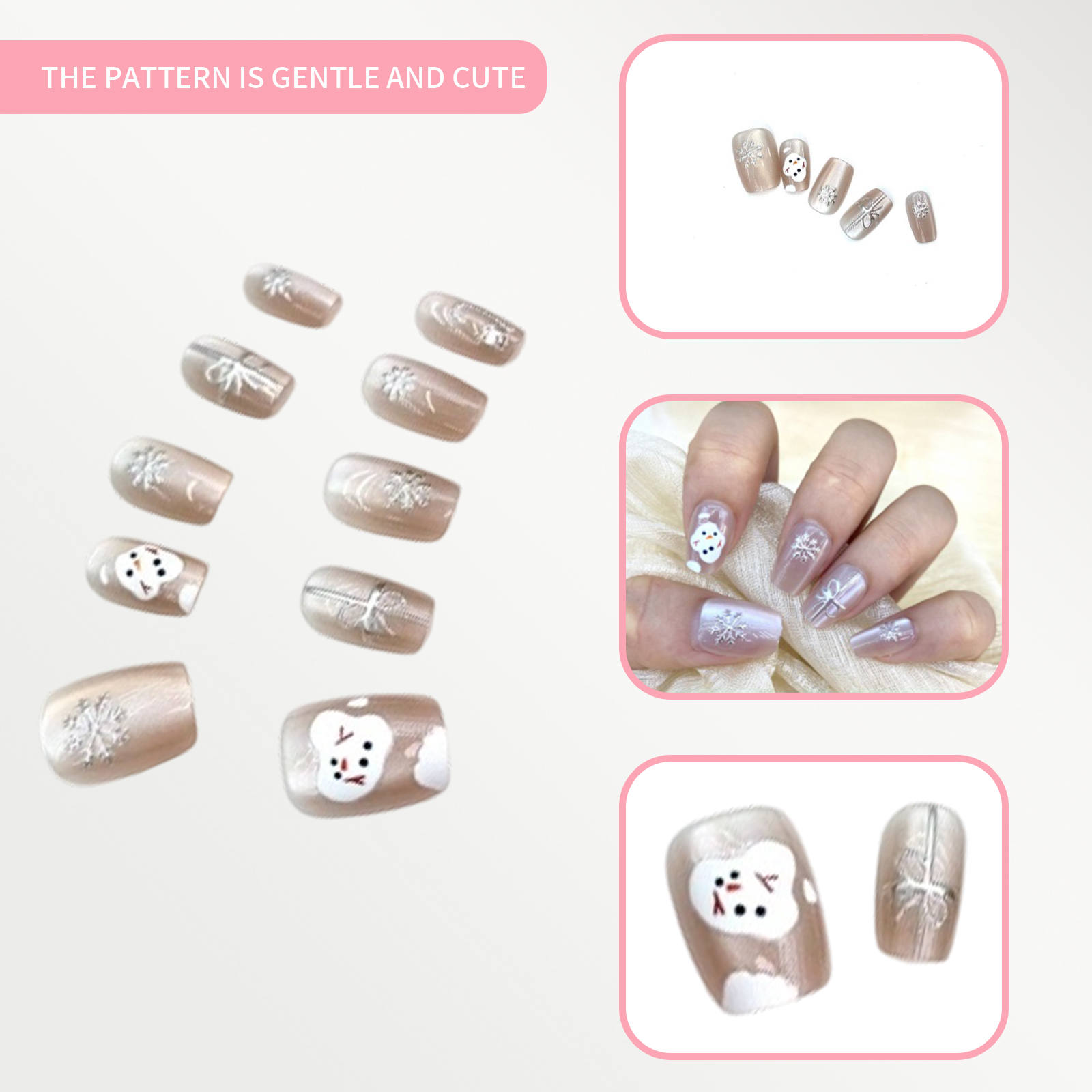 2026Christmas durable & Stylish! Handmade ABS Nail Art, Easily Mastering Fingertip Elegance for Daily Life and Special Occasions on daily festival be 