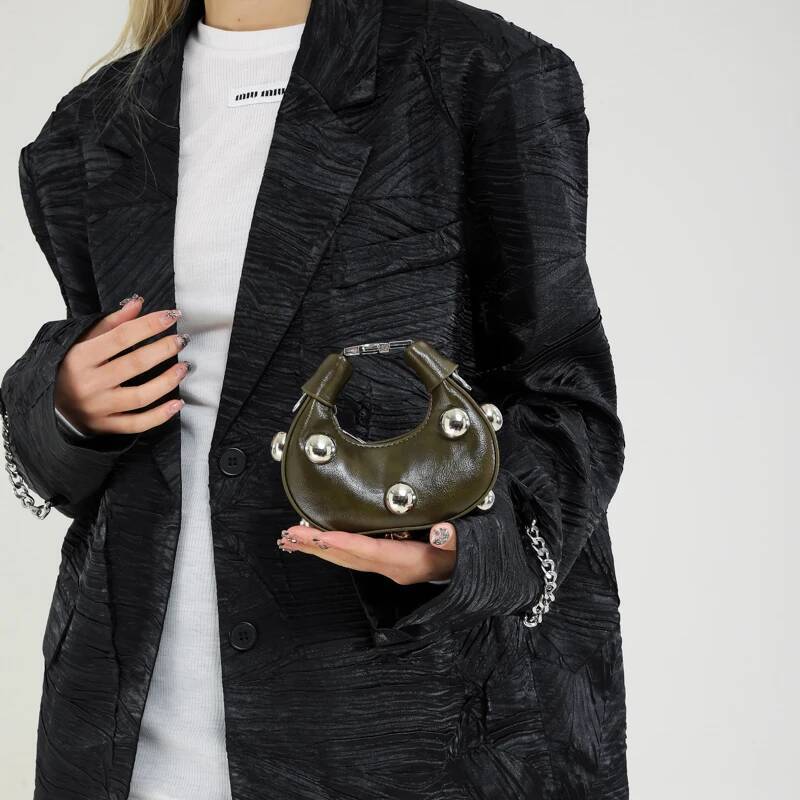 LEFTSIDE Punk Style Design Mini PU Leather Crossbody Bags for Women 2024 Fashion Designer Female Retro Handbags and Purses