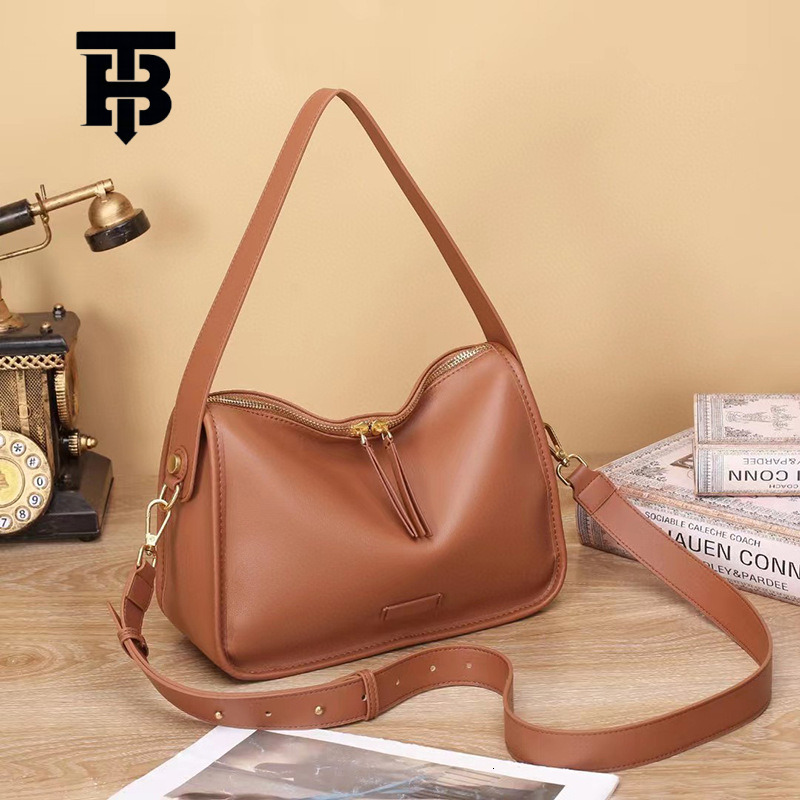 TB BHULAMTE Genuine Leather Bag for Women 2025 New Versatile Summer Large Capacity Crossbody Bag Women's Bag Versatile Casual Soft Leather Design