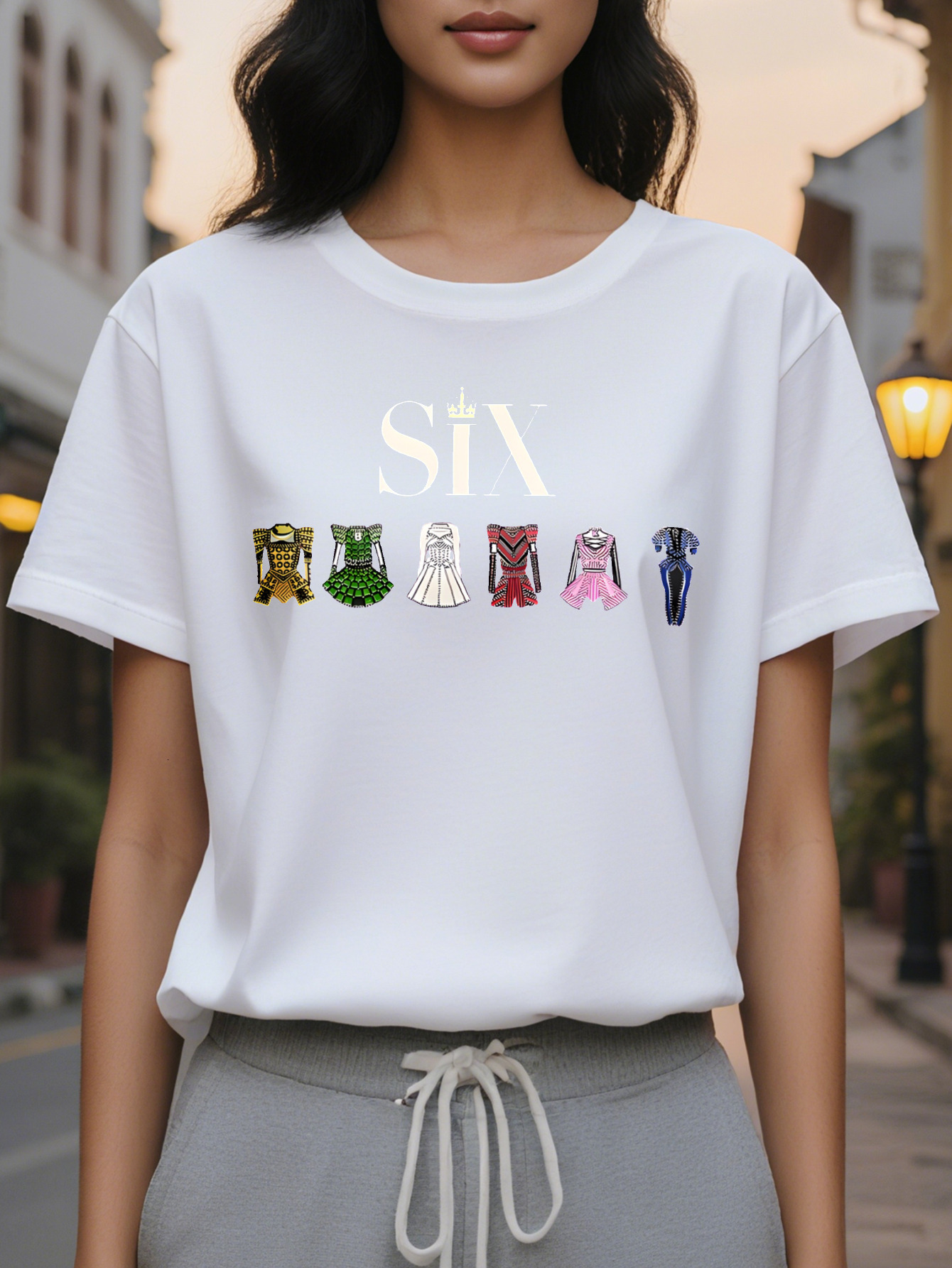 Large XL Bright Orange The S Vintage Armor Graphic Print T Shirt Casual Short Sleeve Crew Neck Top With Six Costumes Design Plus Size