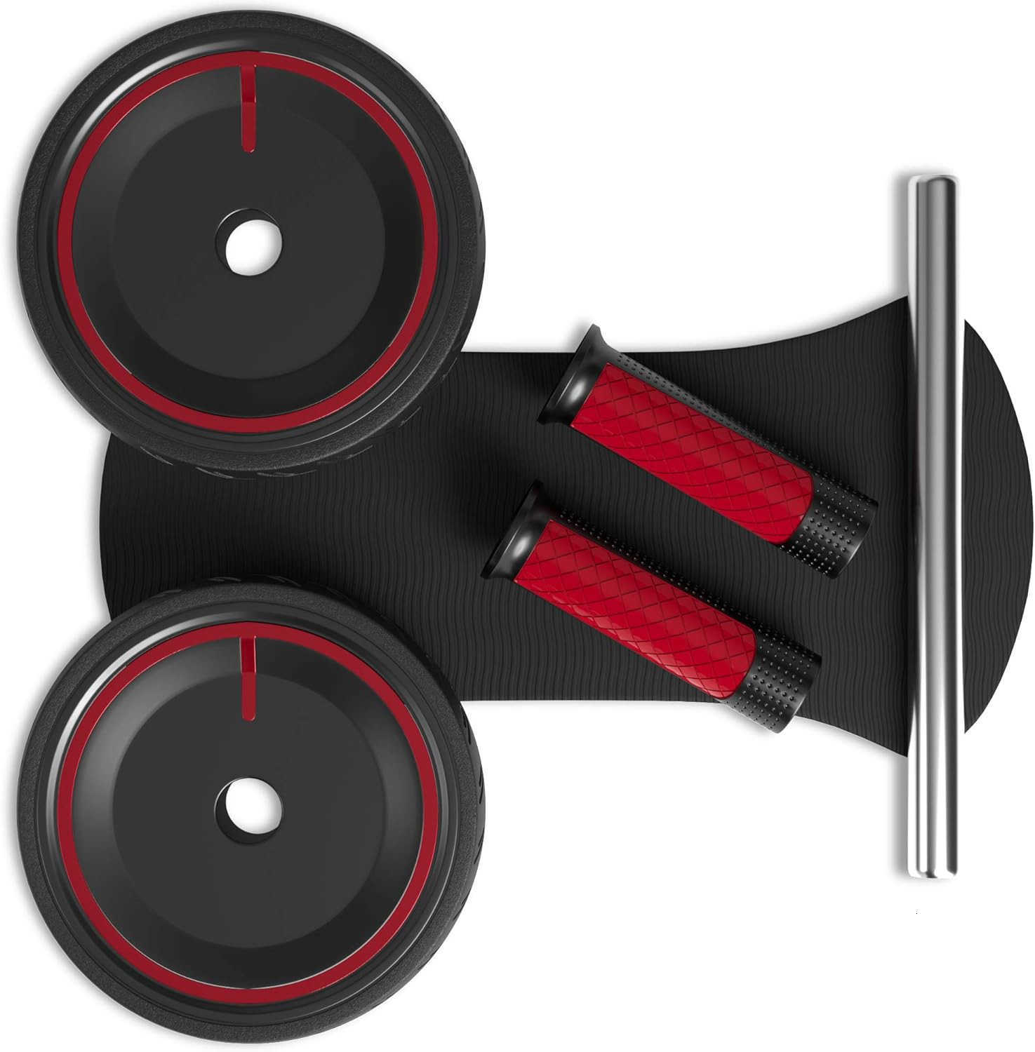 Ab Roller Wheel Heavy Duty Workout Equipment for Home Gym Professional Metal Handle with Rubber Surface Abdominal Exercise Wheel for Strength Training