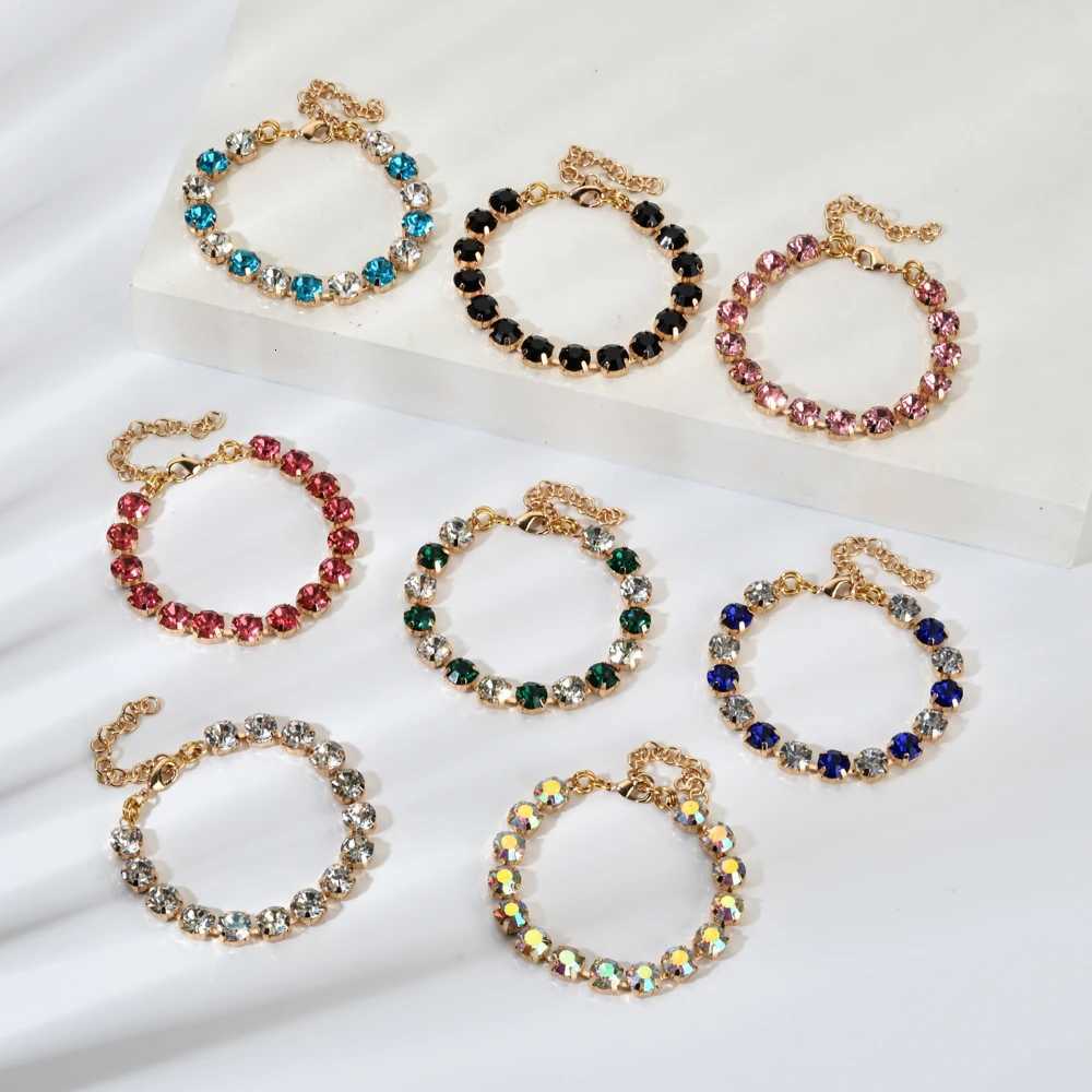 Womens Tennis Bracelet Hip Hop Tren AAA Cubic Zirconia Gold Plated Teen Girl Crystal Chain on The Hand Wedding JewelryXJ250904