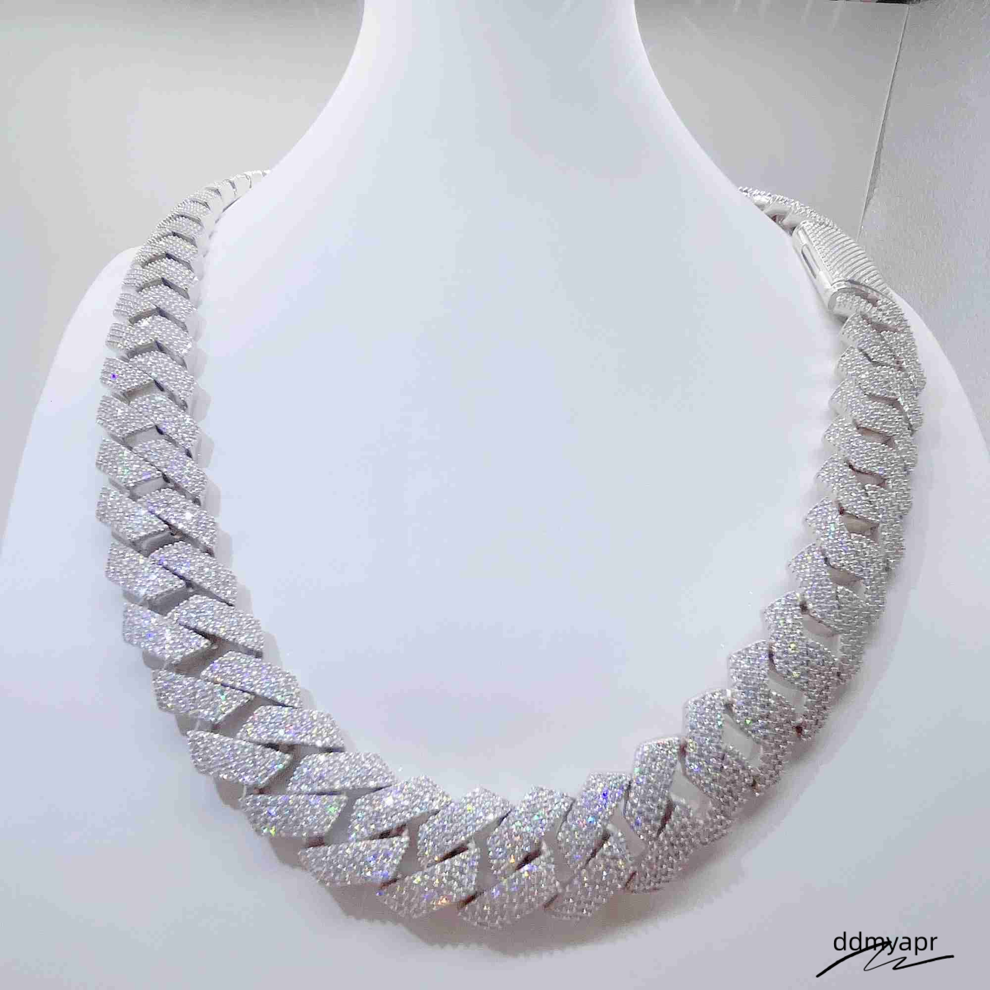 Iced Out Pass Ddmyday Dia Tester Sterling Sier Necklace Vvs Moissanite Cuban Link Chain Ddmyday