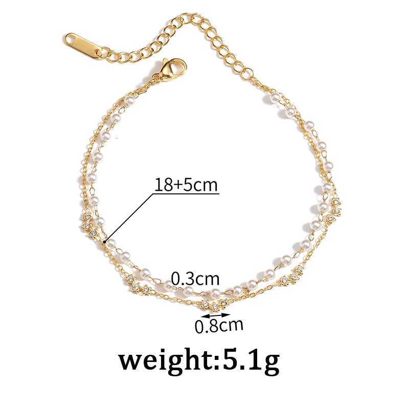 Akizoom Vintage White Bead Women Bracelets Gold Color Star Bracelet Stainl Steel Charm Wedding Bangle Mom Birtay Party GiftXJ250904