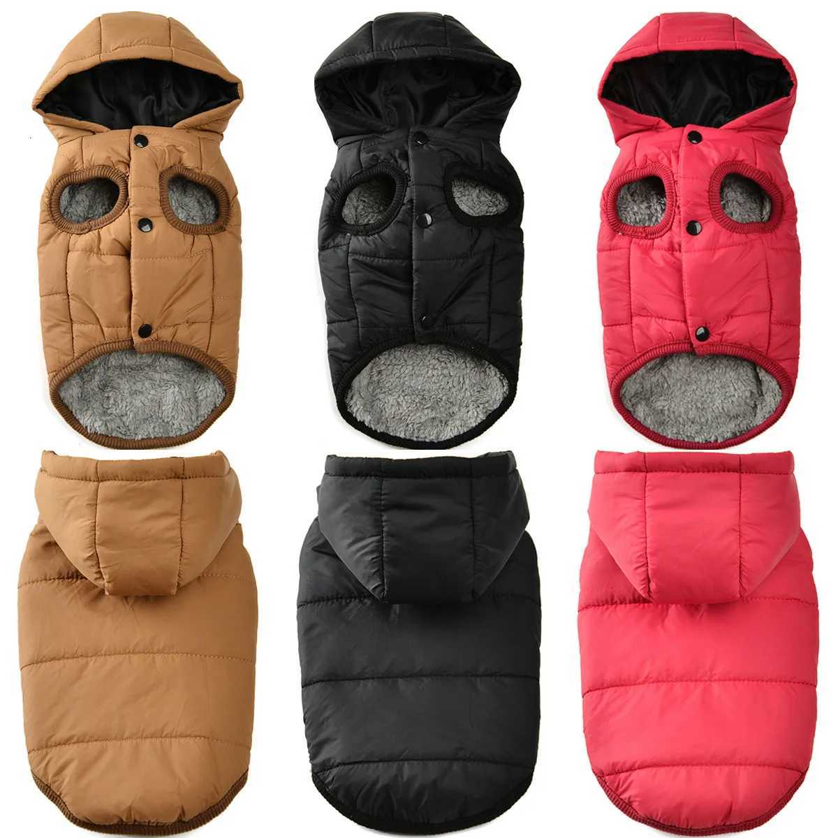 Winter Dog Clothes Warm Pet Vest et with Hat Outdoor Waterproof Solid Coat for Small Medium Dogs Costume Clothing Supplies W250904