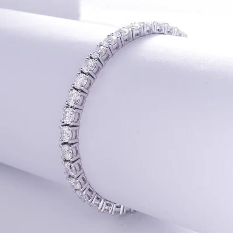 Trendy Moissnaite 925 Sterling Silver Mossanite Diamond Bracelets 3mm Charms for Custom Moissanite Tennis Bracelet for Men Women
