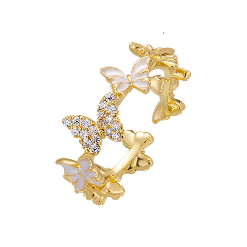 New Super Fairy Oil Drop Enamel Butterfly Open Niche Unique Western Style Index Finger Sweet High-end Sense Ring