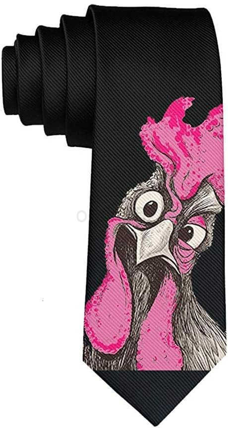 Mens Funny Chicken Necktie Polyester Silk Soft Business Gentleman Tie NecktieW250904