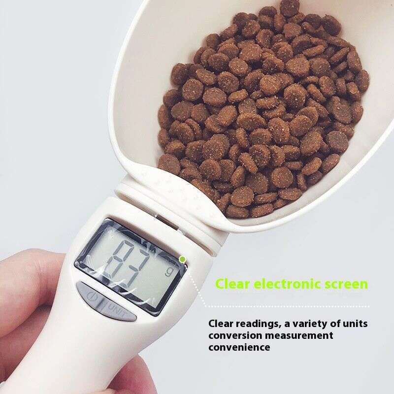 famous brand Pet cat automatic weighing measuring dog plastic spoon food shovel for cats and dogs