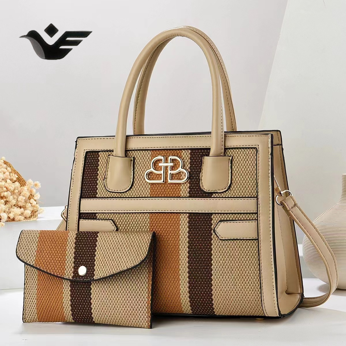 Feiyan Free Shipping New Designer Bag Luxury Shopping Bag Color-block Canvas Fashion Single Shoulder Crossbody Bag Handbag Elegant Women's Versat