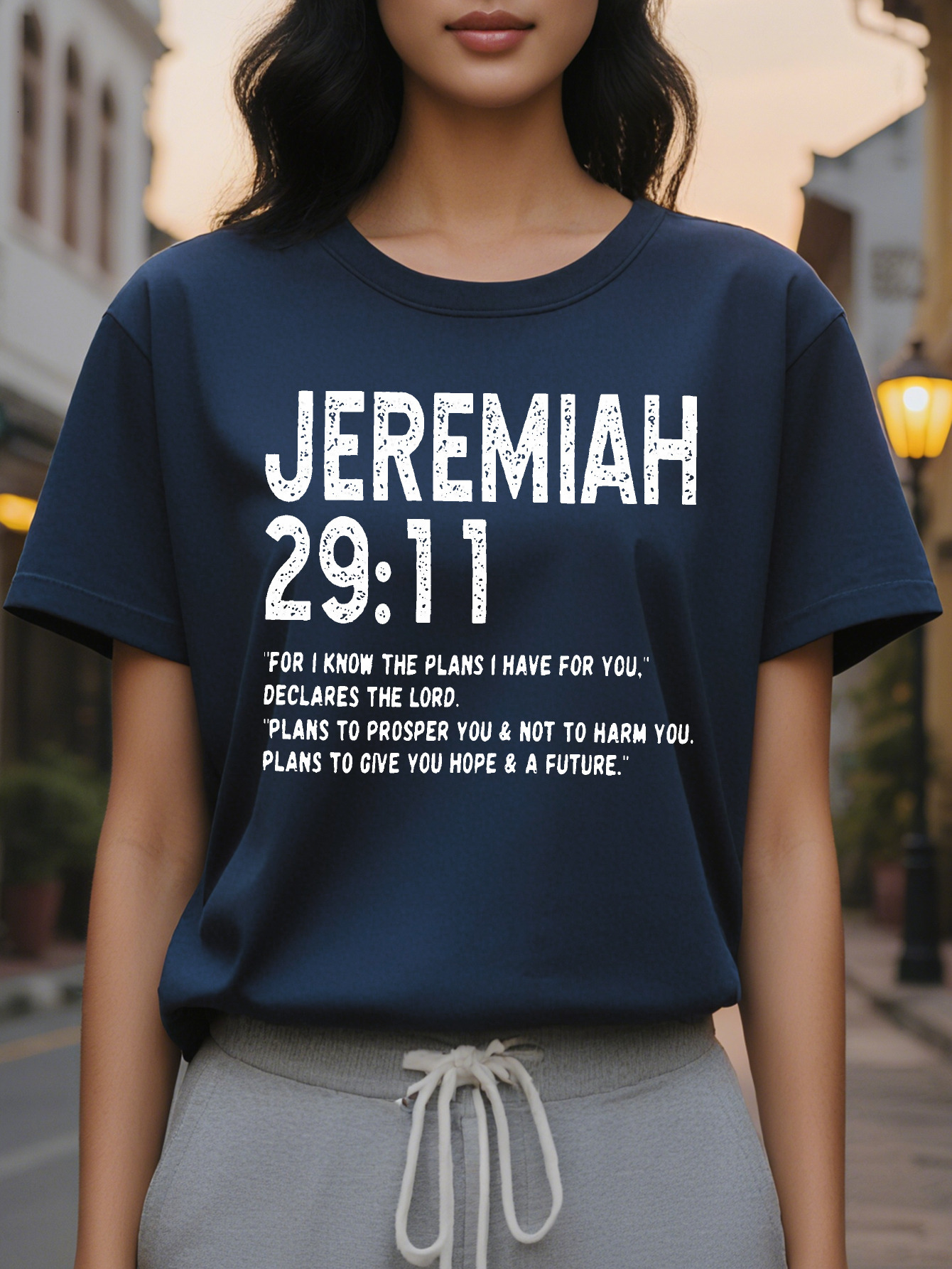 Women's Inspirational Jeremiah Book Scripture Cotton Round Neck Short Sleeve Casual Top Summer and Spring