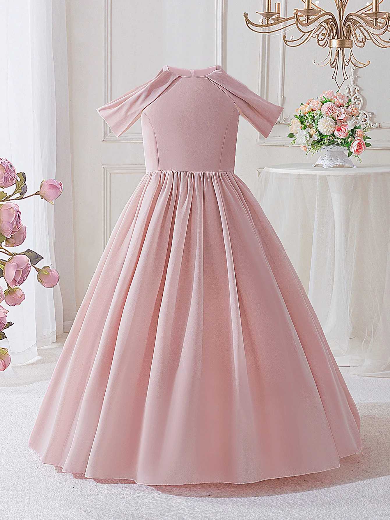 Elegant Bridesmaid Party Dresses for Girls Summer Long Wedding Birthday Princess Prom Girl Dresses Pageant Evening Kids Clothing Z250904