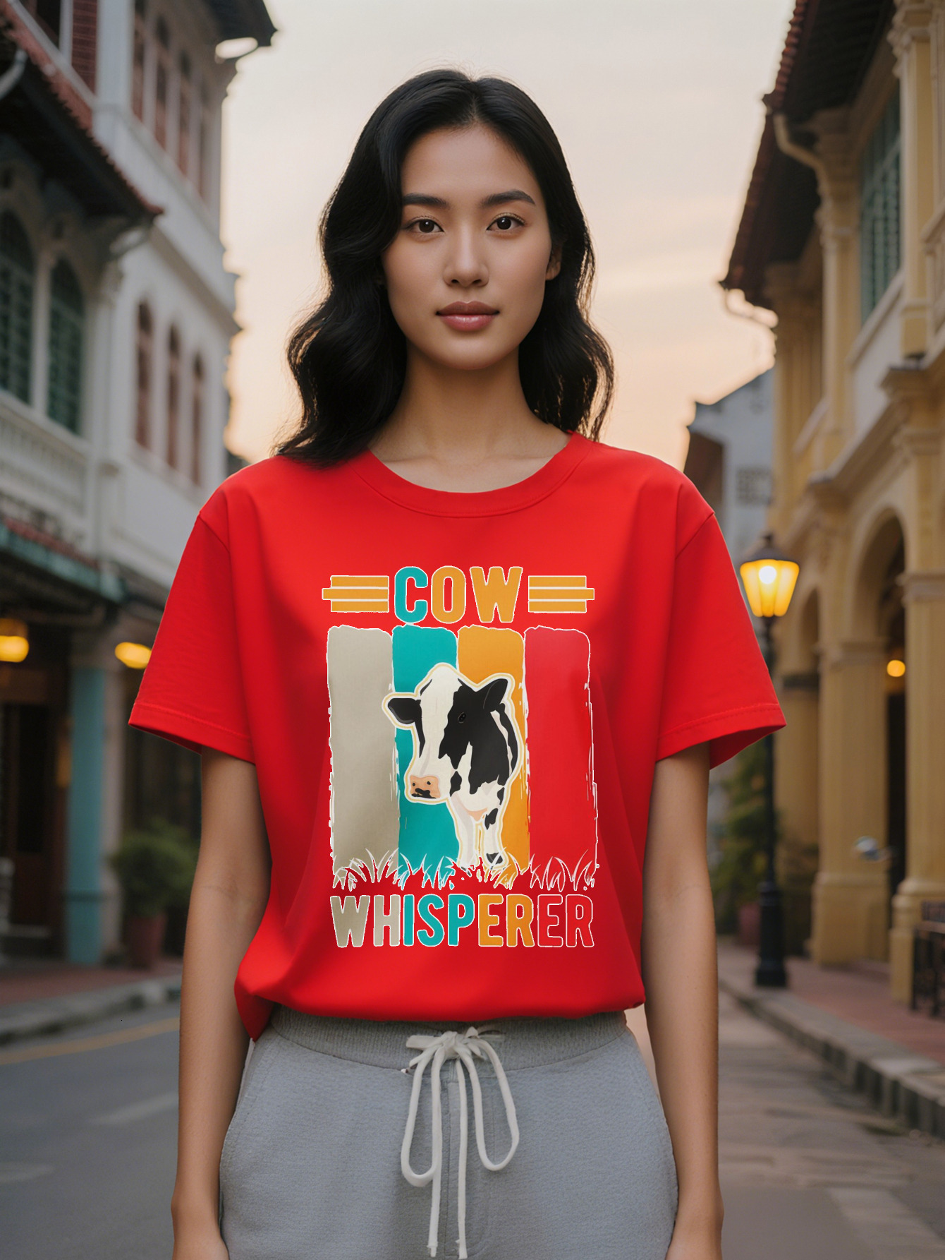 Large XL Casual Round Neck T-Shirt Print Design Top A Gift For Lady Plus Size