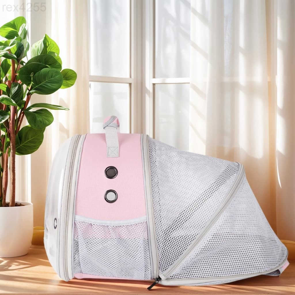 Back Expandable Backpack for Small Animals Portable Travel Bag Breathable Pet Carrier Cages for Bunny Guinea Pig Bearded Dragon Lizard Rabbit Squirrel
