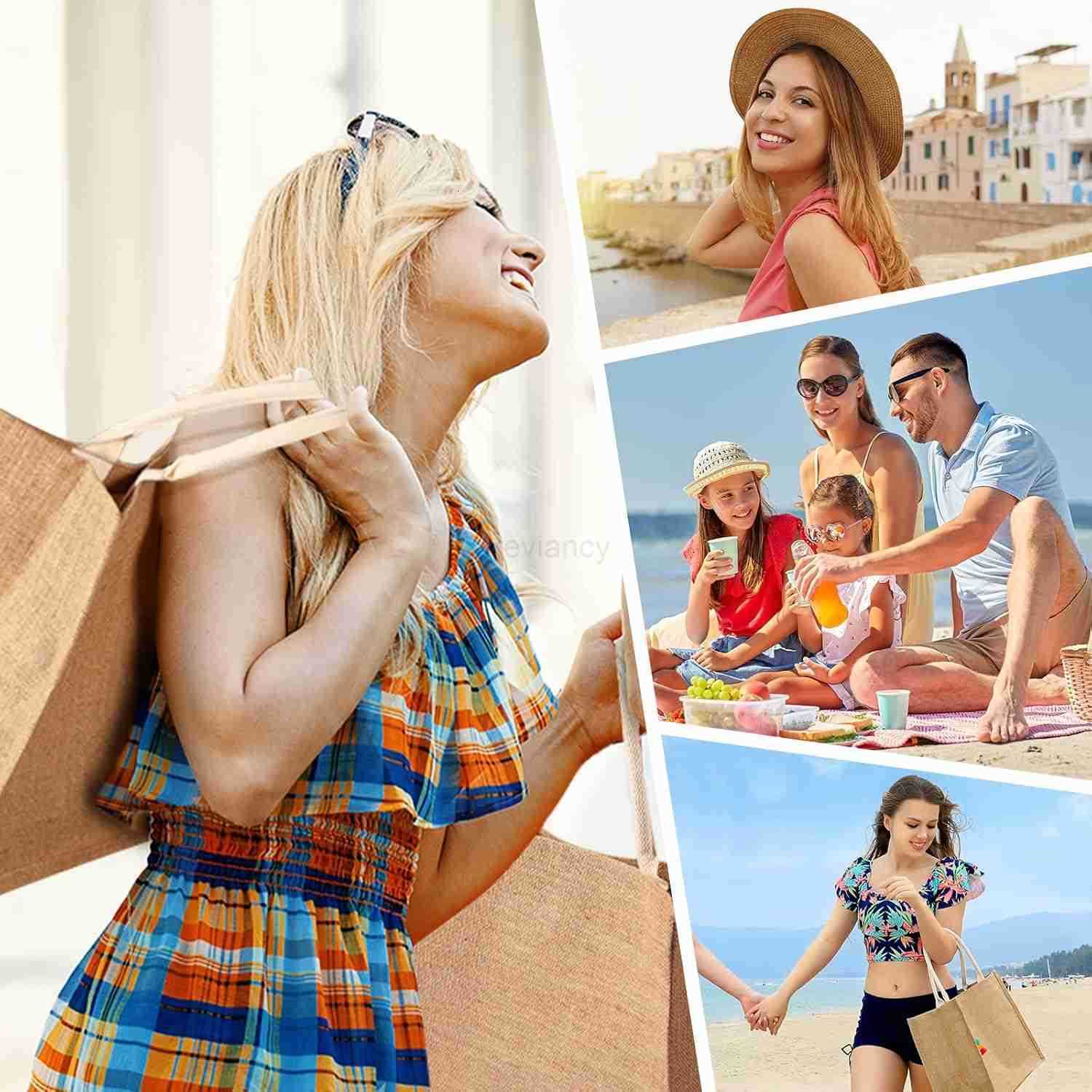 Bag Large Beach Bag for Women Woven Straw Beach Tote Bag Waterproof Weaving Swim Gym Shopping Travel BagW250904