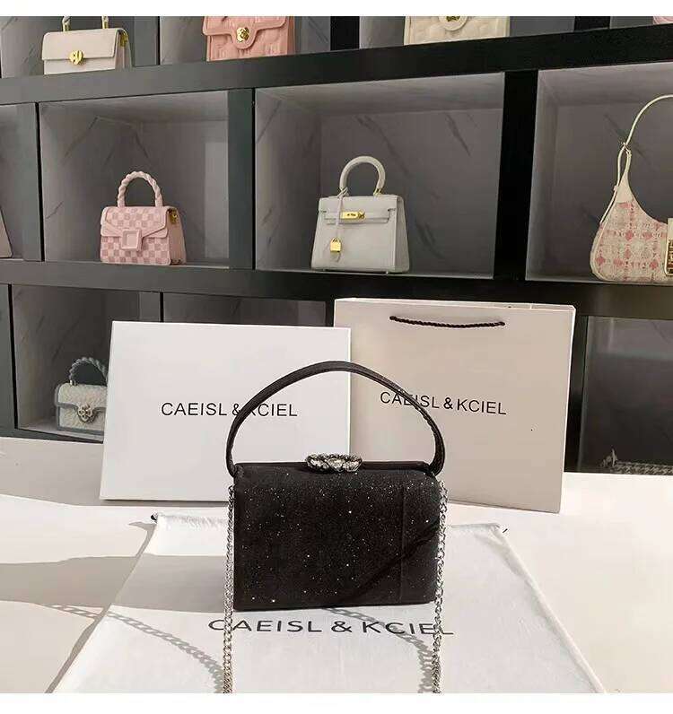 Glitter Square Fashion Women Handbag Crystal Shiny Dia Evening Wedding Party Clutch Purse Female Shoulder Bag