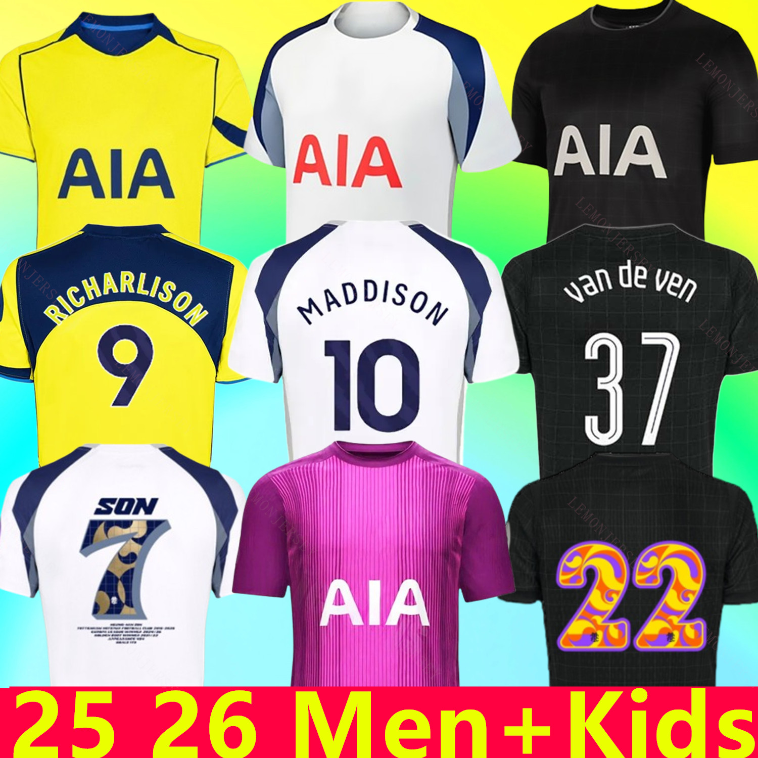 25 26 SON fans player Soccer Jerseys 2025 2026 jersey Football shirt ROMERO VAN DE VEN KULUSEVSKI MADDISON VICARIO Johnson GRAY BERGVALL final Winners kids kit