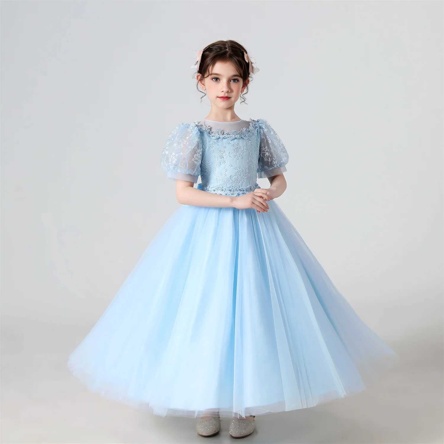 Baby Girls Party Dresses Elegant Kids Wedding Prom Gown Flower Girl Children Birthday Ceremony Princess Dress For Girl Clothing Z250904
