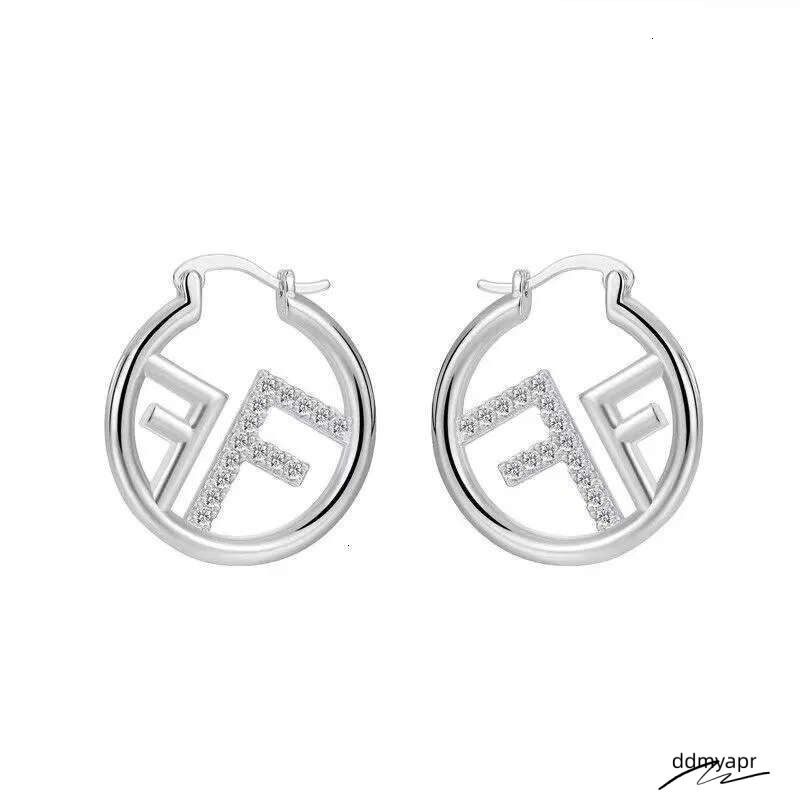 Minimalist 'F' Letter Hoop Earrings - Ddmyday Gold/Sier Geometric Ear Cuffs For Women & Men (2025 New Arrival) Ddmyday