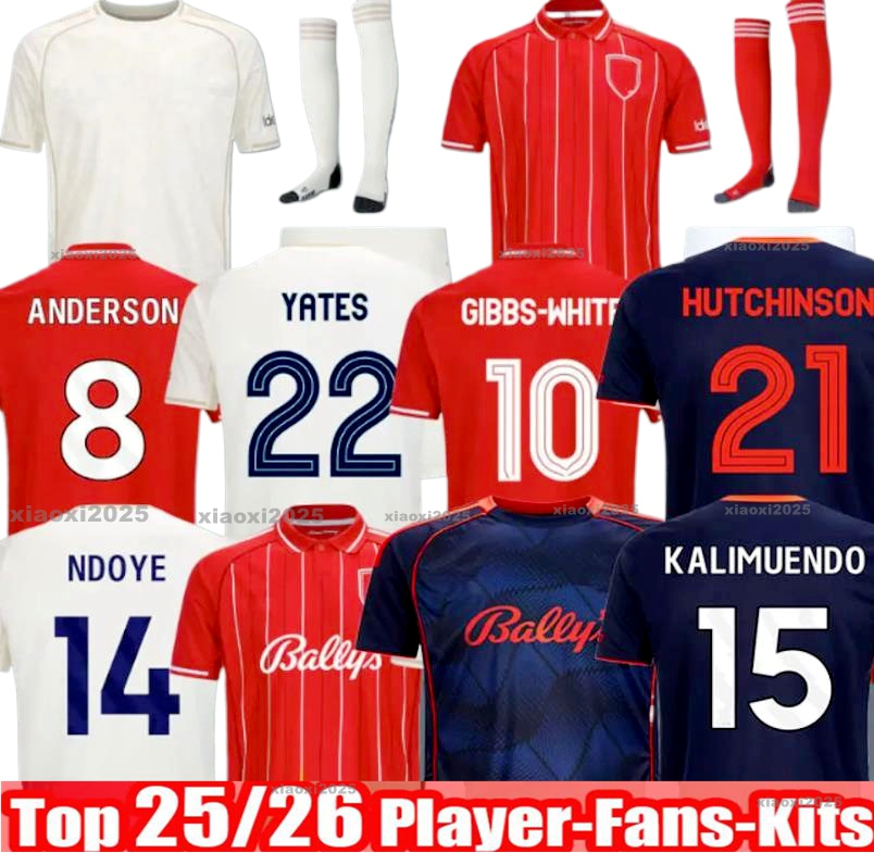 25 26 NoTTInghamS LINGARD Soccer Jerseys GRABBAN Johnson Surridge 2025 2026 Men kids Forest Awoniyi AMEOBI KROVINOVIC ELANGA Football Shirts Men Kids Kit