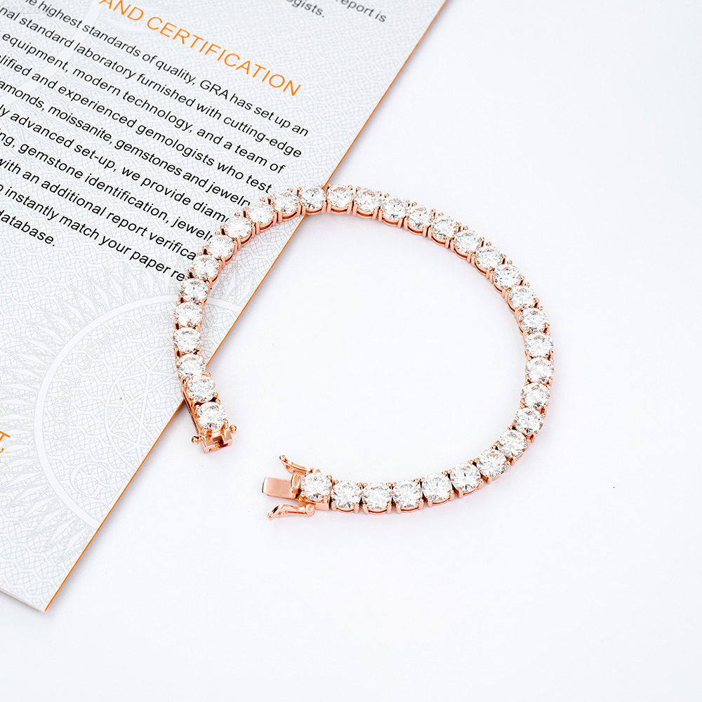 High Quality 925 Silver Tennis Bracelet for Women Rhodium Plated Moissanite DVVS 5mm Sizes Perfect Gift for Children