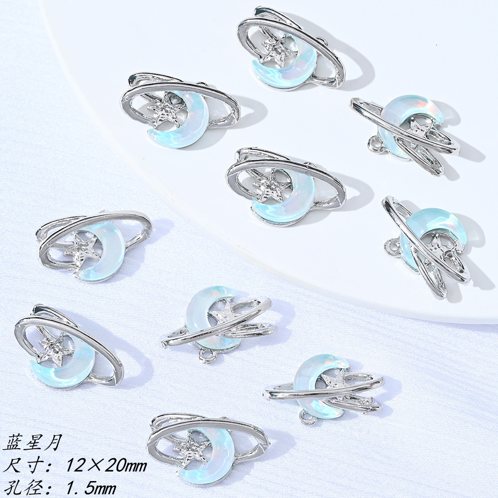 Alloy Pendant Inlaid With Diamonds Silver Jewelry Heart Wreath Moon Metal DIY Accessories Bracelet Necklace Designer Luxury Free Shipping Handmade Mat