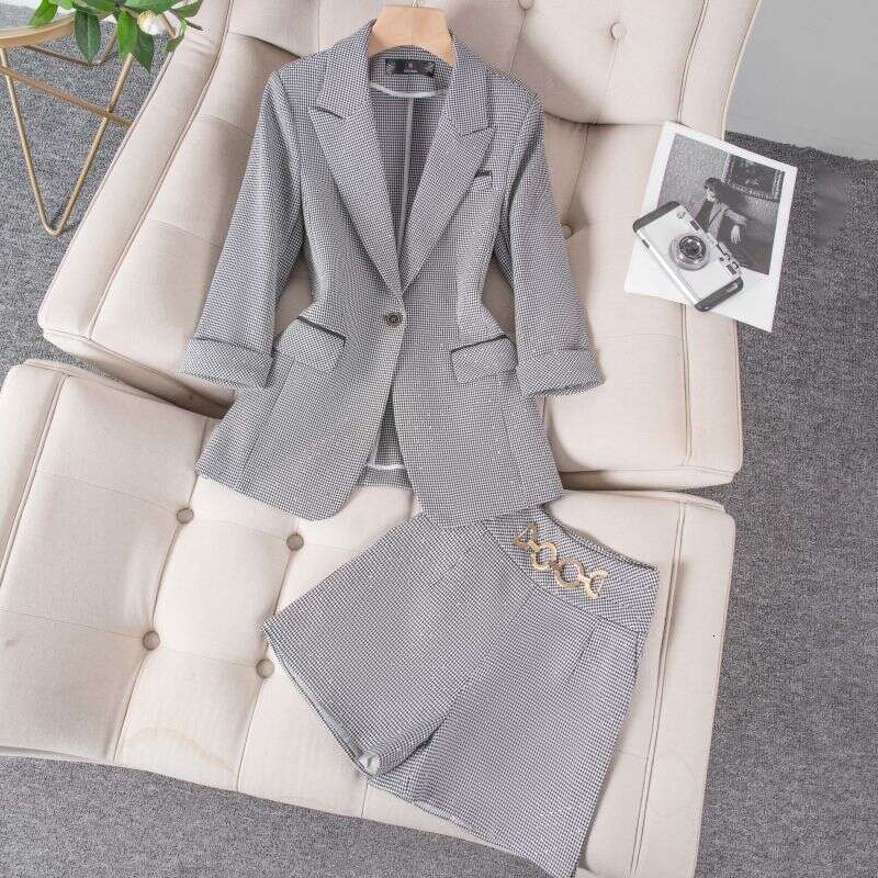 Women's Fashion Casual Overpants Advanced Sense Full Dia Suit Shorts Two-Piece Set