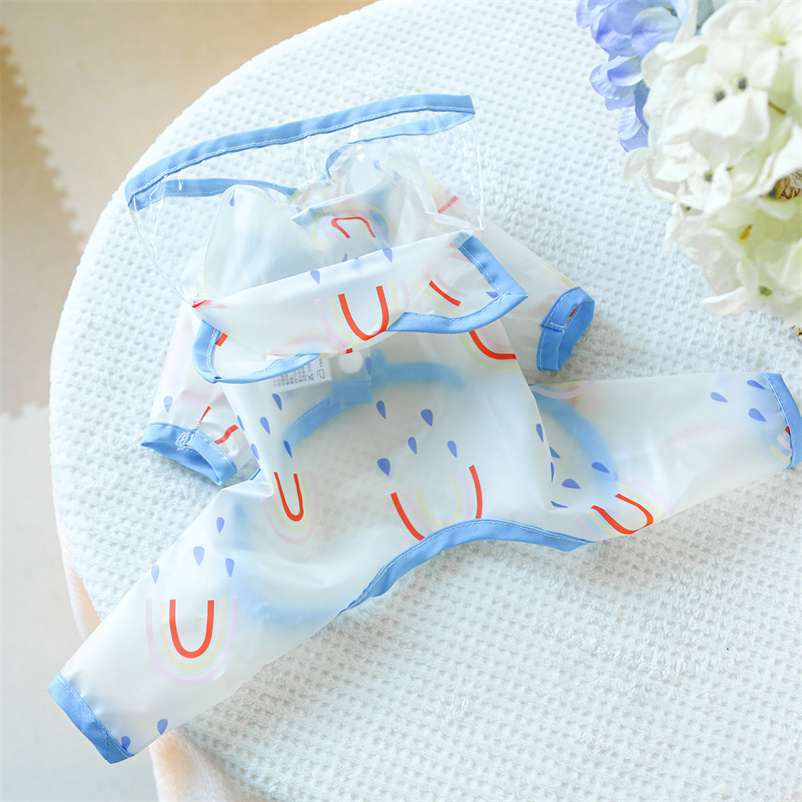 Cute Shape Dog Raincoat Puppy Rain Jacket Full Body with Hat Waterproof Dog Hooded Cloak