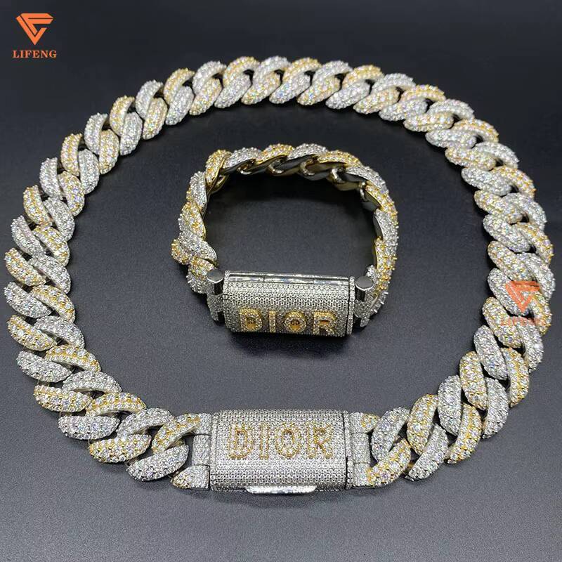 Custom 925 Sterling Silver Mens Hip Hop Cuban Link Chain Iced Out VVS Moissanite Diamond Lock Box Necklace New Design