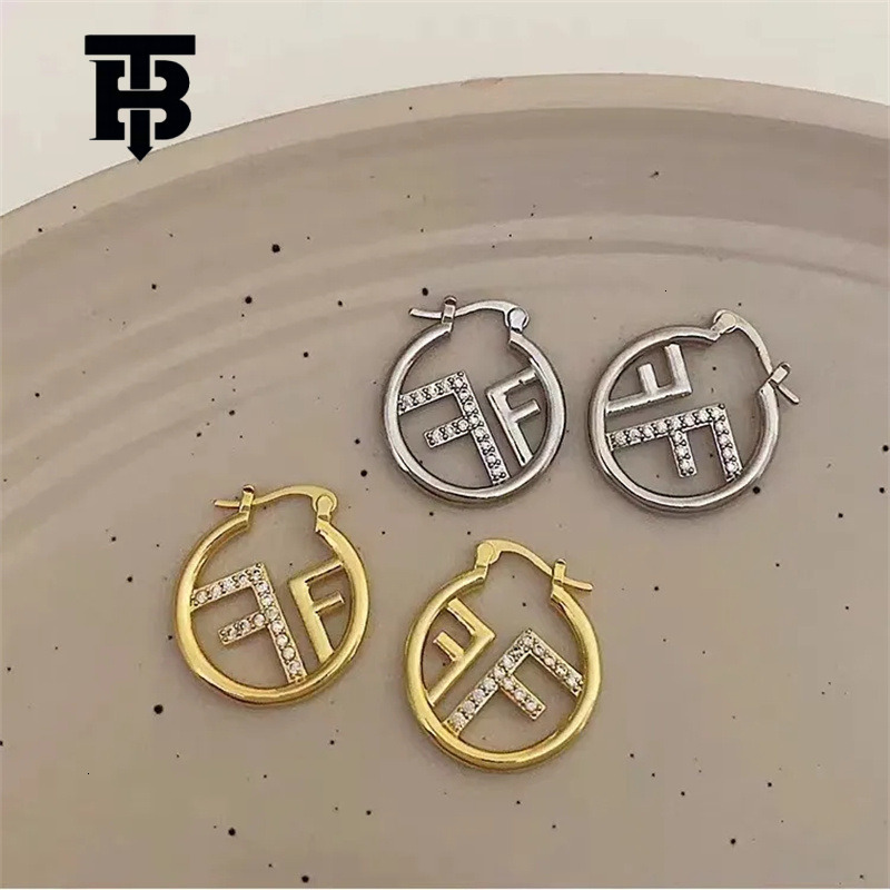 TB BHULAMTE Letter Studded Diamond High-end Women's Earrings Light Luxury Designer Temperament Network Celebrity Personality Jewelry New Fashion 