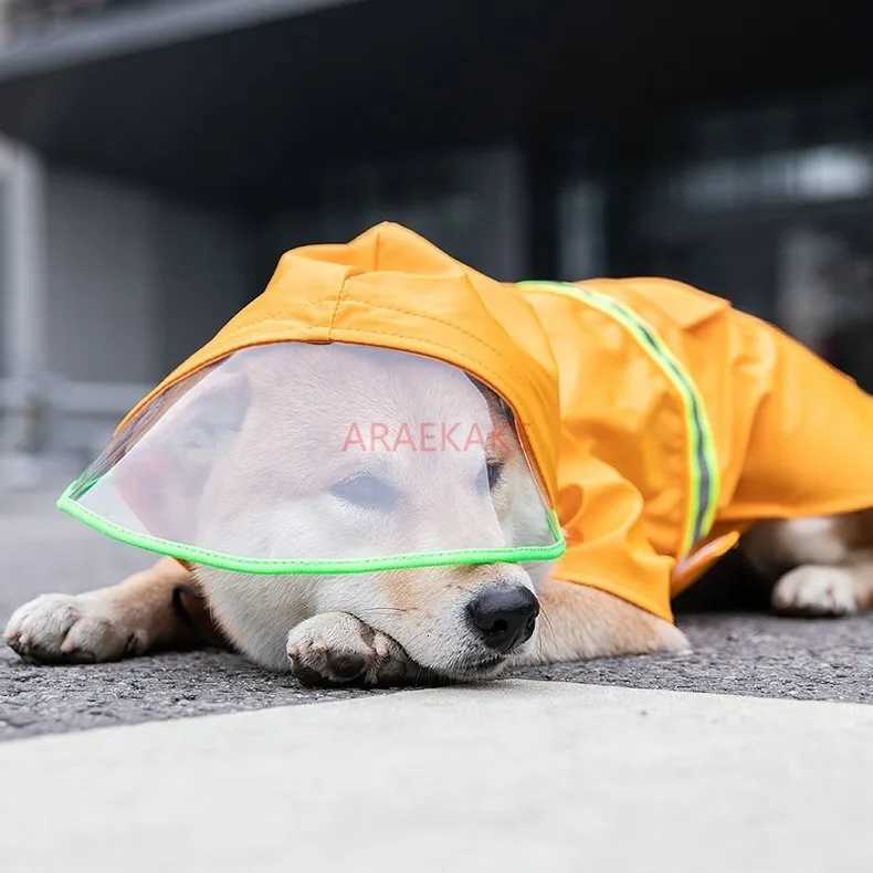 Dog raincoat Large dog waterproof poncho Chai dog Golden hair Labrador border collie Medium dog Pet rain clothes W250904