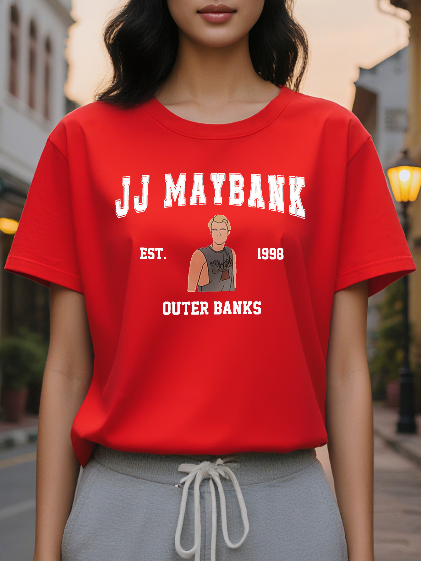 100% Cotton American Style Printing Pattern Fashion Round Neck Short Sleeve T Shirt Ladies The New Spring And Summer