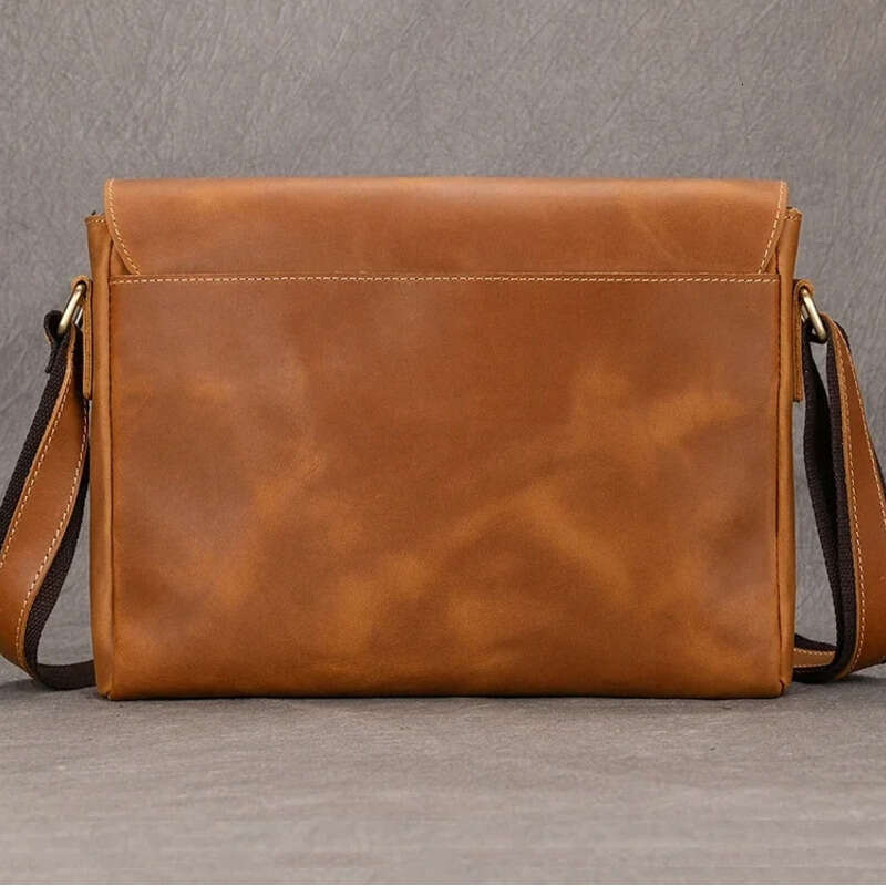 Fashion Crossbody Bags Men Women Genuine Leather Satchels Shoulder Bag Real Cow Leather Unisex Messenger Bag A4 Handbag