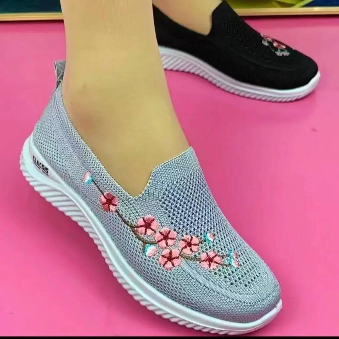 Women Sneakers Mesh Breathable Floral Comfort Mother Shoes Soft Solid Color Fashion Female Footwear Lightweight Zapatos De Mujer ddmysaturn