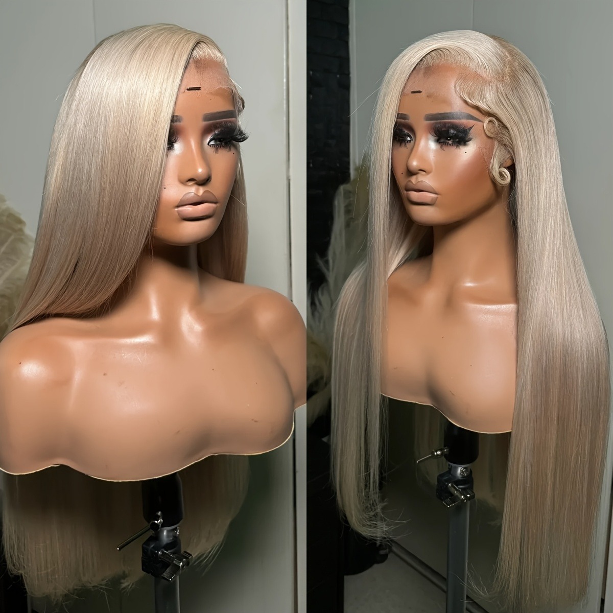 Ash Blonde Wig Straight Lace Frontal Wig Human Hair 13x4 HD Lace Front Wig Natural Hairline Pre Plucked Glueless Wear And Go For Women