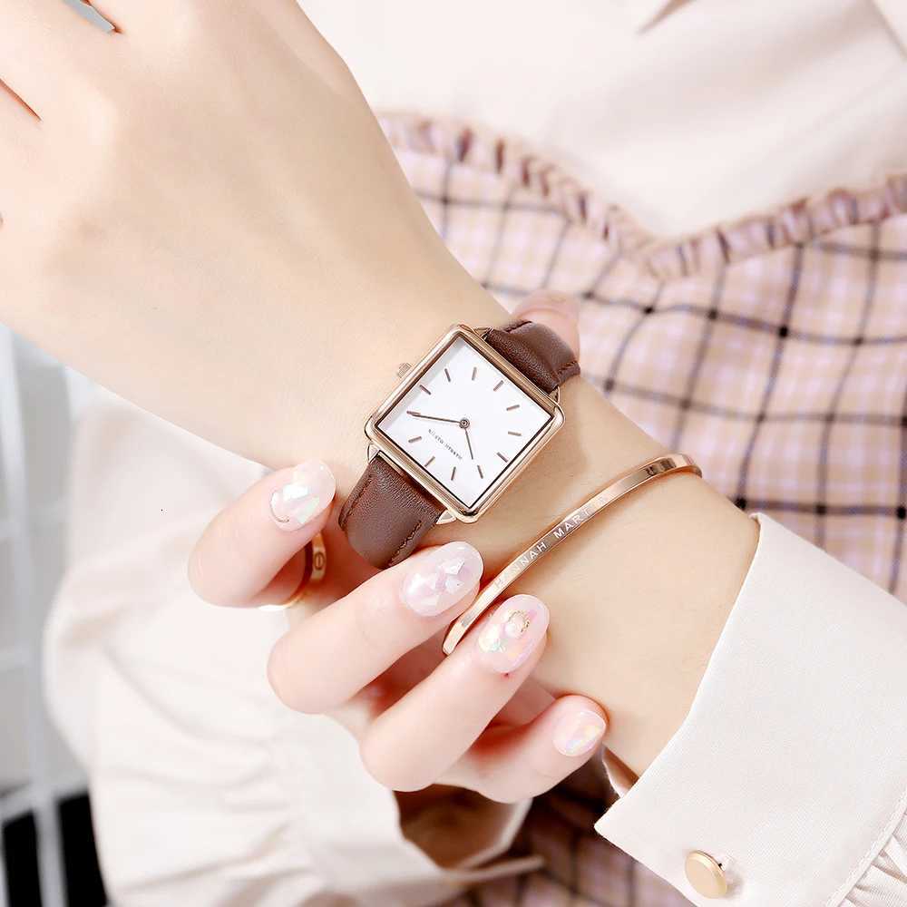 2021 New Arrival Fl Solid Stainless Steel Square Dial Japan Movement Quartz Gift Rose Gold Ladies Top Brand Watches for Wen X250904