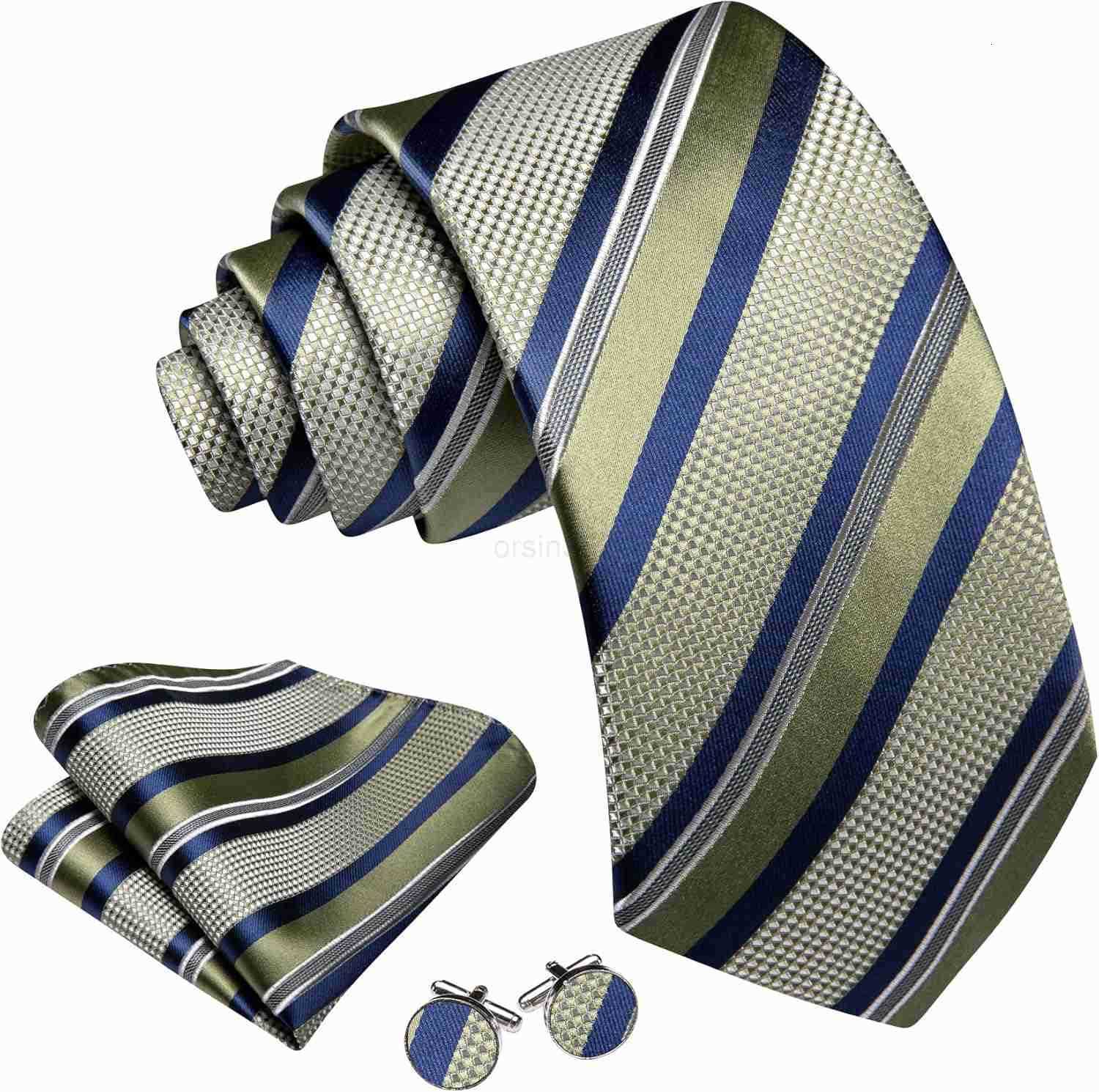 Mens Tie Set Plaid Check Neckties Formal Business Wedding Luxury Pocket Square CufflinksW250904