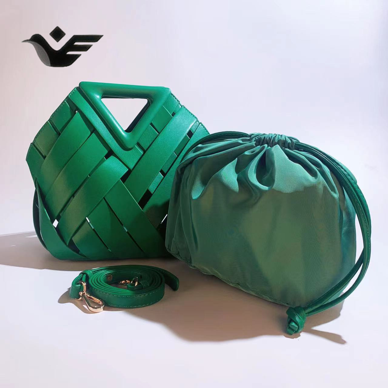 Feiyan Free Shipping New Designer Bag Luxury Shopping Bag Basket Triangle Magnetic Buckle Woven Hollow Women's Handbag Tote Shoulder Crossbody Ba