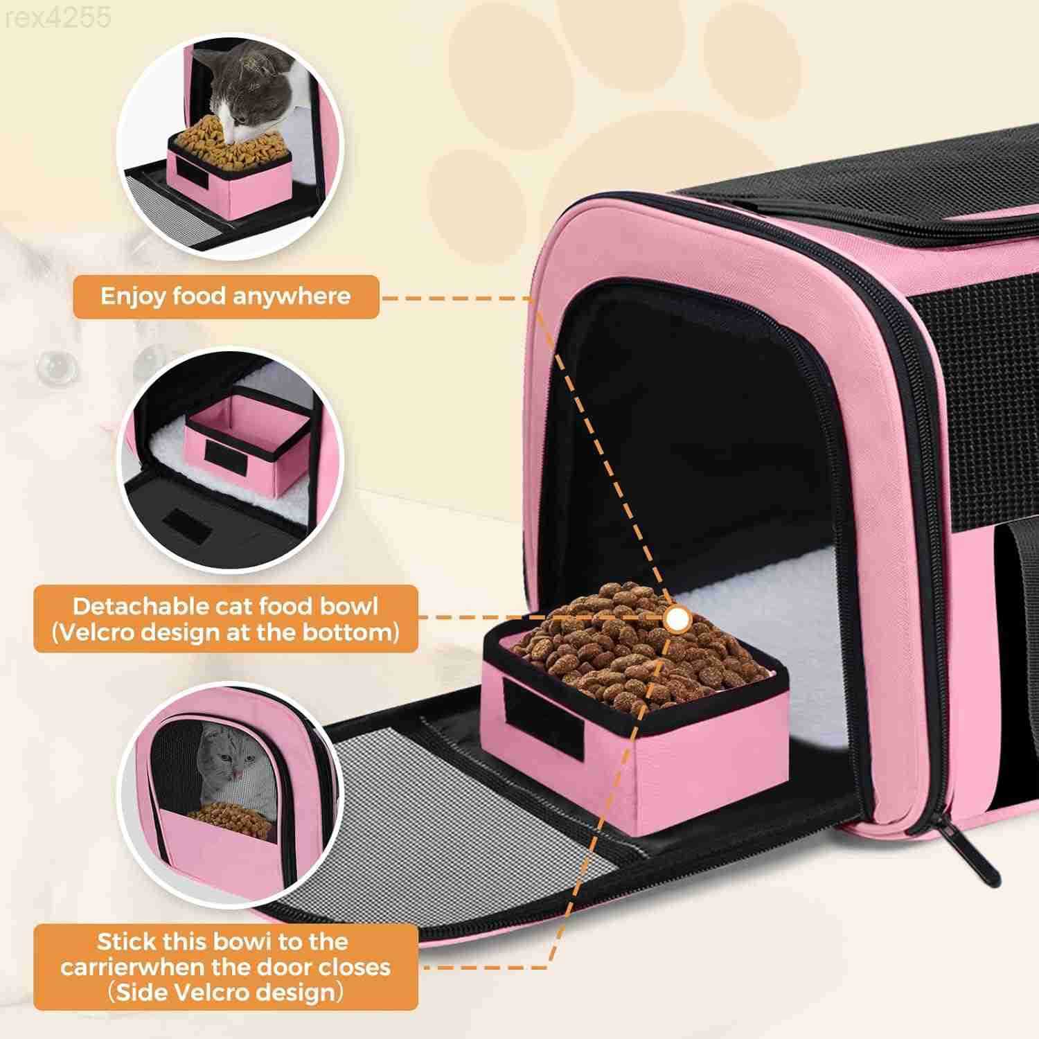 Cat Carrier Dog Carrier for Small Dog Medium CatsPet Travel Bag Puppies up to 15 LbsTSA Airline Approved Cat Carrier SoftW250904