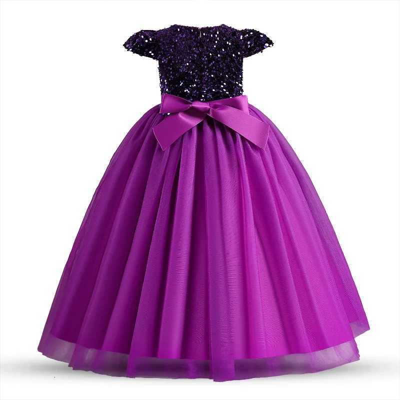 White Short Sleeve Elegant Girls Party Dresses for Weddings Sequin Luxury Princess Dress Junior Bridesmaid Ceremony Prom Gown Z250904