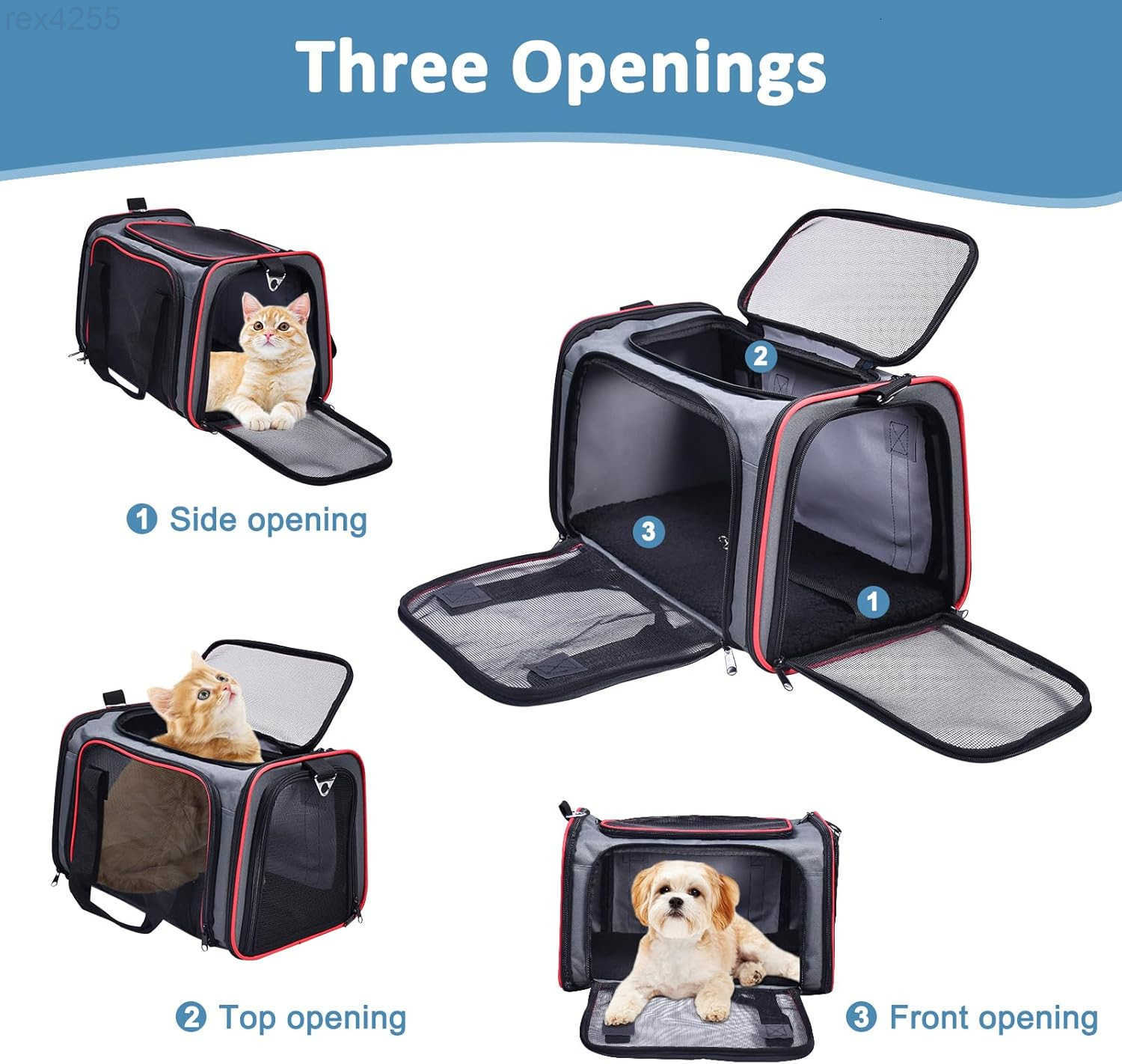 Pet Carrier for Small Dogs Cats Puppy Airline Approved Cat Carriers Dog Carrier Collapsible Travel Handbag Car Seat Large 19 x 11 x 11 Floral Print Bl