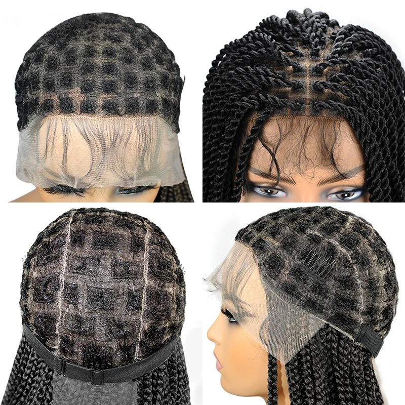 200 Density 360 Full Lace Wig Black Braids Wig Free Part Brazilian Lace Front Wig With Baby Hair Jumbo Braided Wigs for Black Women