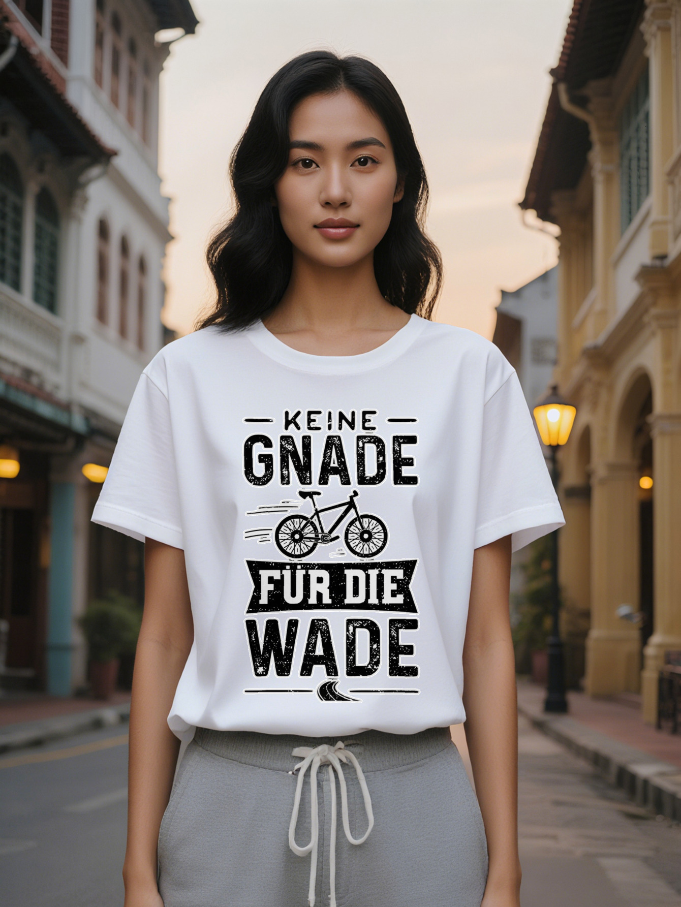 Large XL Graphic T-Shirt Bold Lettering Bicycle Print Black with White Design Round Neck Summer Tee Washable Plus Size