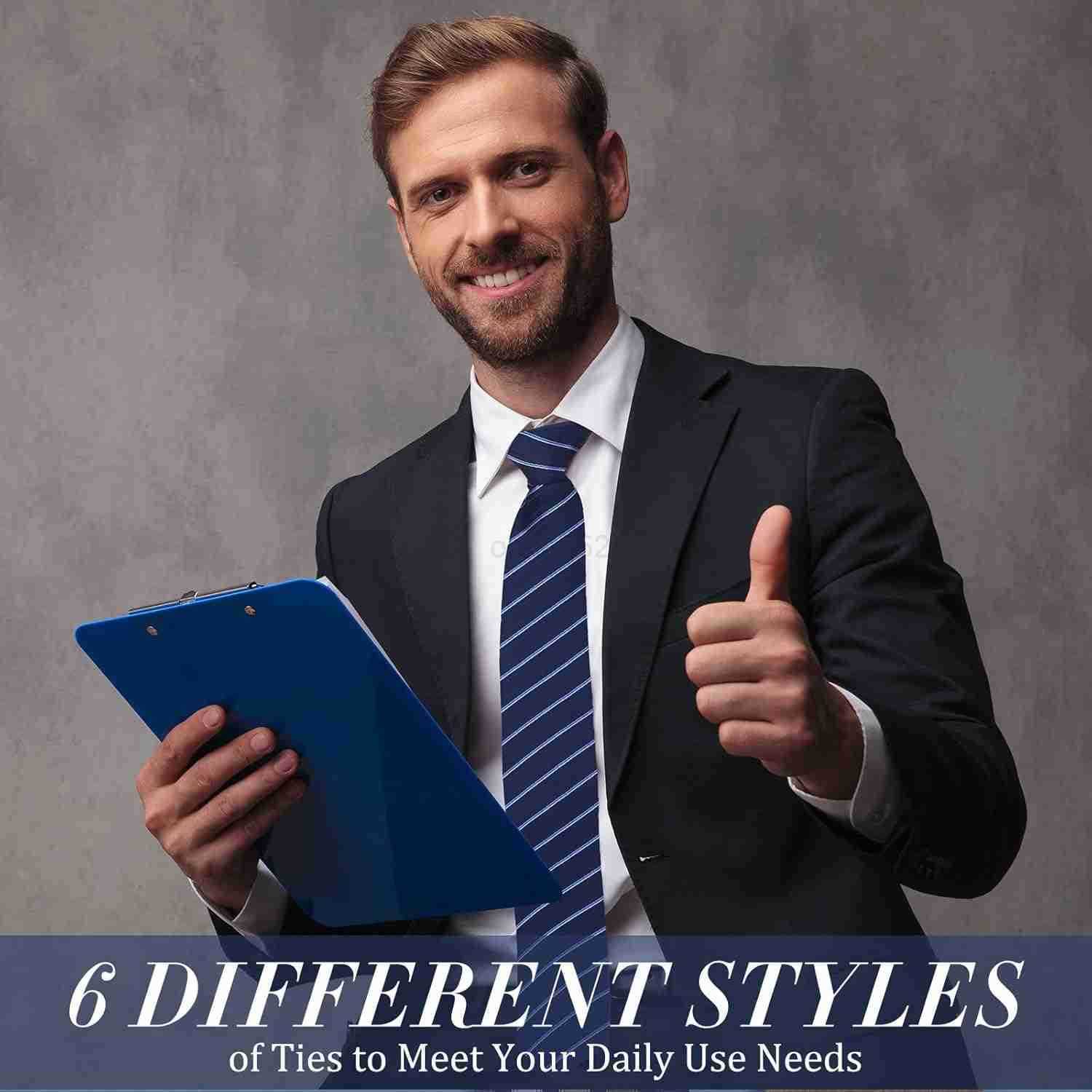 6 Pcs Zipper Ties for Men Women 19 Inch Pre Tied Adjustable Necktie for School Uniform Back to School Gift for 1012 Years Men Students Business Weddin