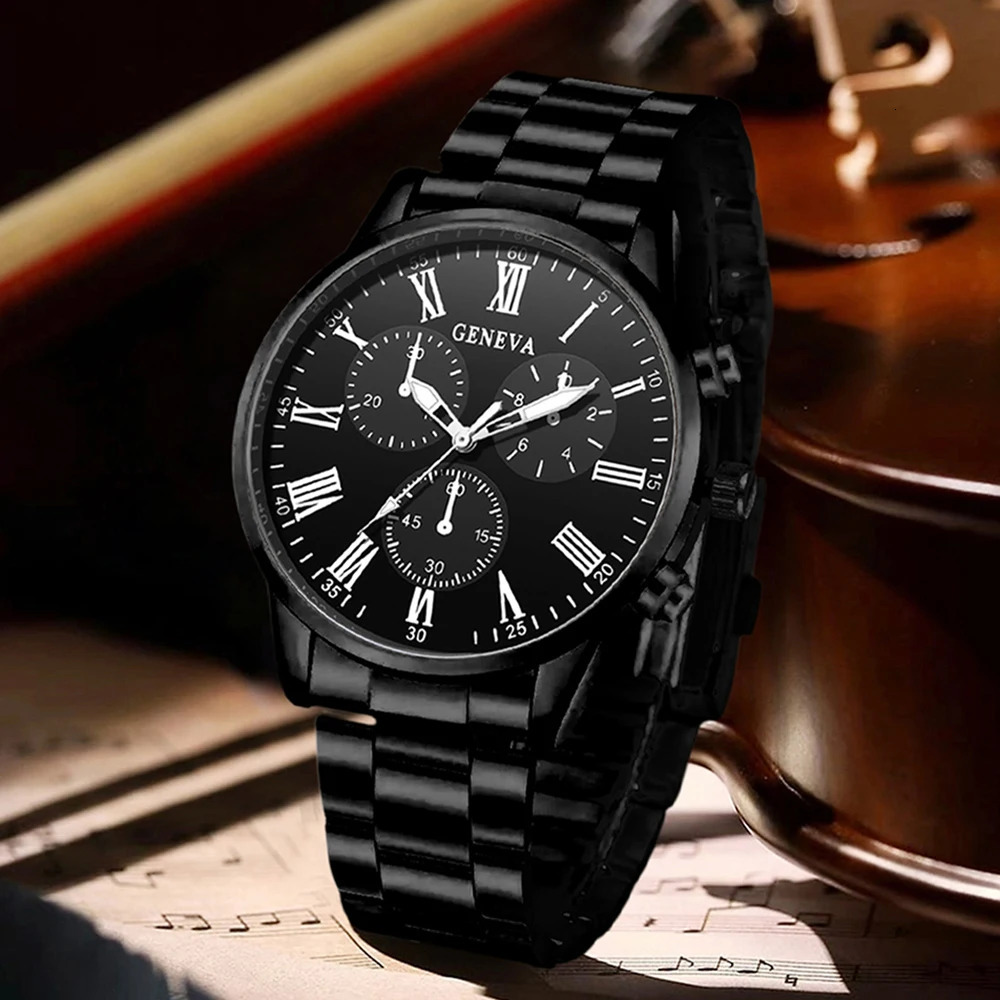 2PCS Mens Watch Set Business Trend Fashion Quartz Suitable for Daily Clothing Matching Perfect Gift 250828